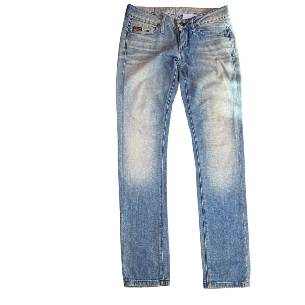 G-Star Original Midge Skinny Low Rise Light Wash Blue Jeans size 28 NWPT